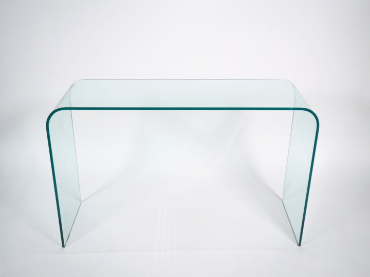 Enrico TONUCCI pour FIAM. Console "Elémentare" en verre. Dim. 75 x 118