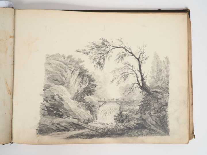 Album à dessins d'époque romantique comprenant 8 compositions au crayo