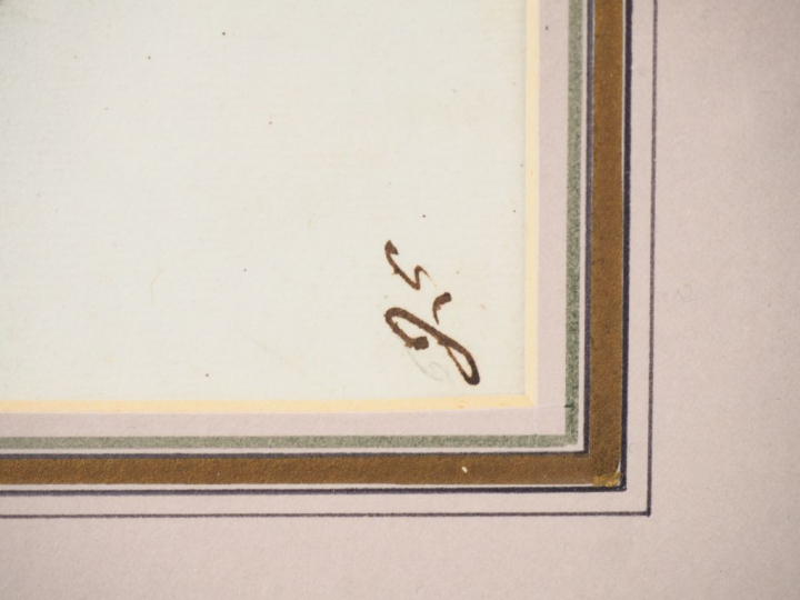 Ecole XIXème.  "Saint André" Dessin au lavis Dim. 25,5 x 18 cm