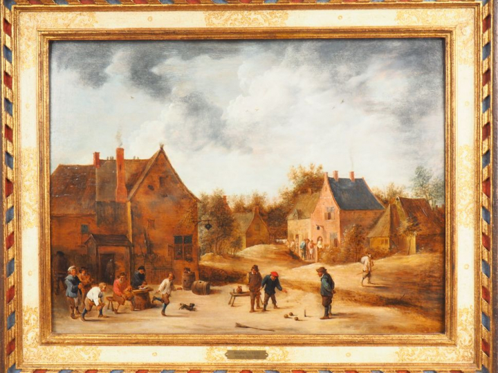 Ecole FLAMANDE du XVIIème suiveur de David Teniers le jeune "Joueurs d
