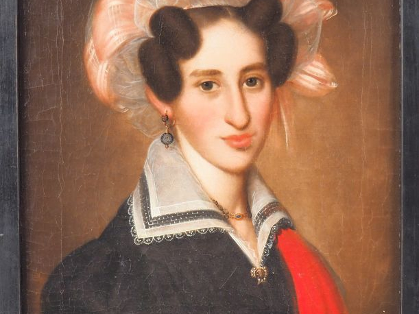 Ecole espagnole XIXème.  "portrait de jeune femme" Huile sur toile  Di