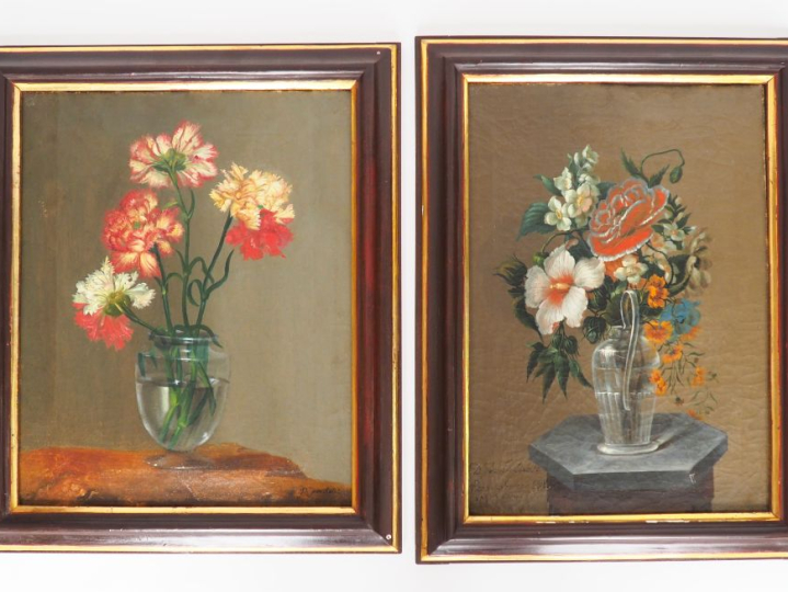 Ecole espagnole XIXème. Juan Malato "bouquet de fleurs dans un vase et