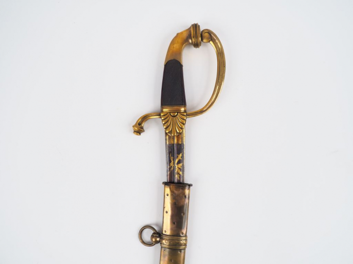 Sabre de luxe d’officier de cavalerie légère monture en bronze doré ca