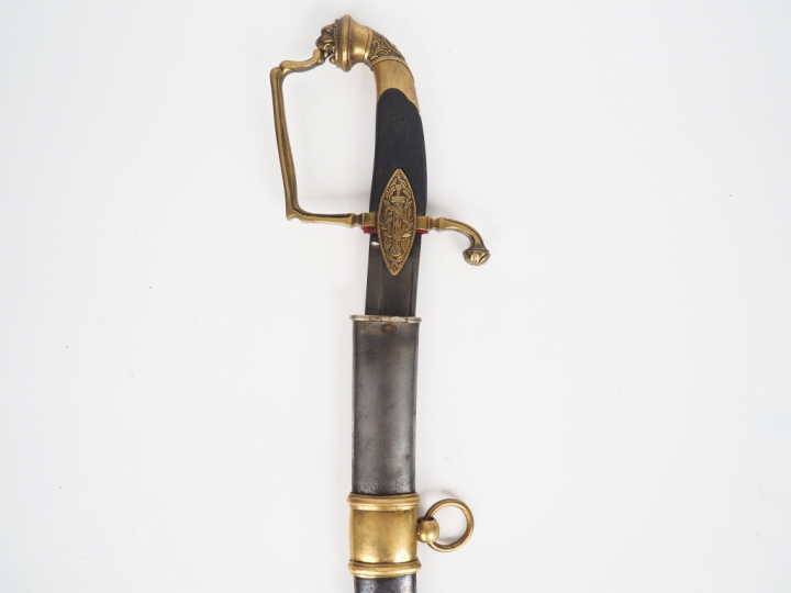 Sabre d’officier de cavalerie légère époque Consulat, monture en bronz