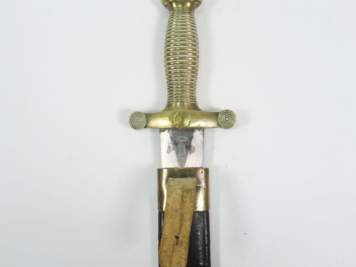 Glaive modèle 1831, monture en bronze fusée à torons (25), lame droite