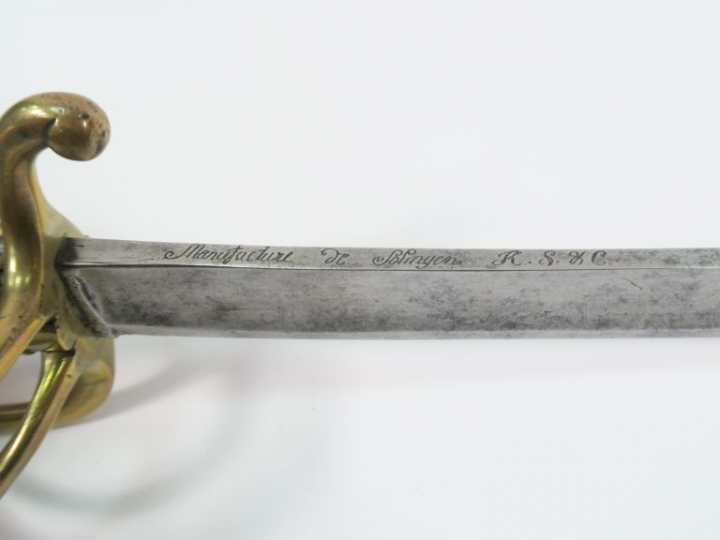 Sabre de cavalerie légère troupe modèle An XI. Monture bronze fondu à 