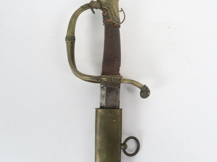 Sabre d’officier d’infanterie modèle 1821. Lame droite à gorge central