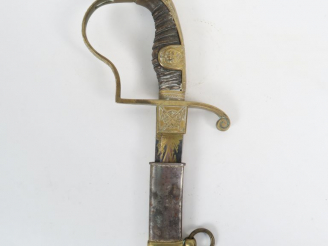 Vente aux enchères Sabre de cavalerie Germanique « à la Blücher », très belle lame courbe