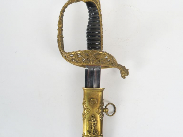 Sabre de luxe d’officier de marine modèle 1853 début troisième républi