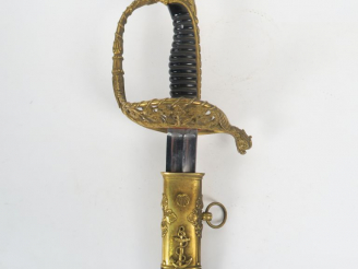 Vente aux enchères Sabre de luxe d’officier de marine modèle 1853 début troisième républi