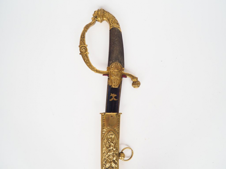 Sabre type officier de cavalerie légère époque consulat, belle lame à 