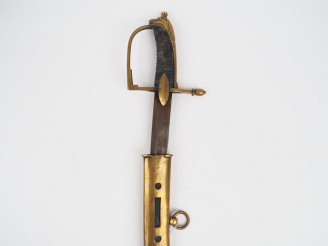 Vente aux enchères Sabre troupe de hussard primitif, monture à la hongroise en bronze, ca