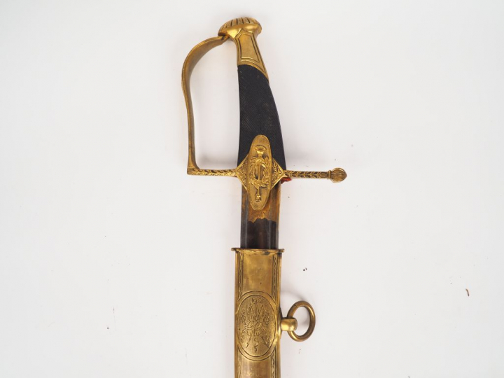 Sabre d’officier de cavalerie légère époque consulat, arme montée bron