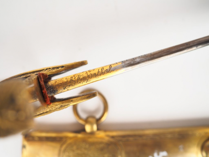 Sabre d’officier de cavalerie légère époque consulat, arme montée bron