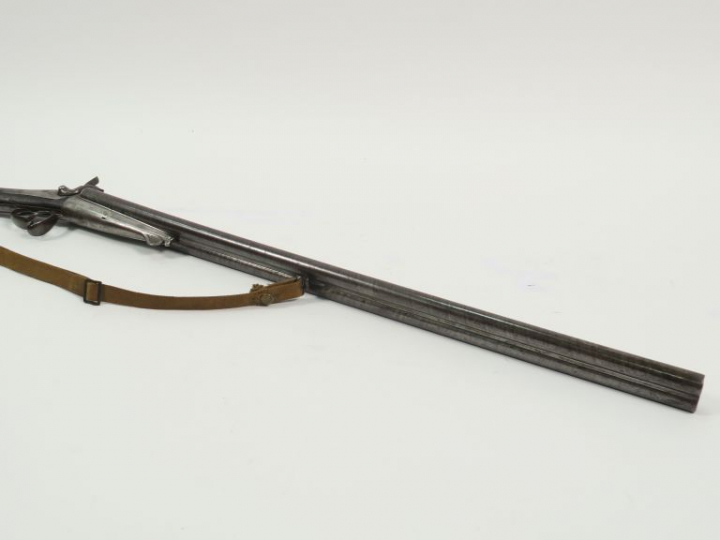 Fusil de chasse juxtaposé à chien système Lefaucheux en calibre 16 à b