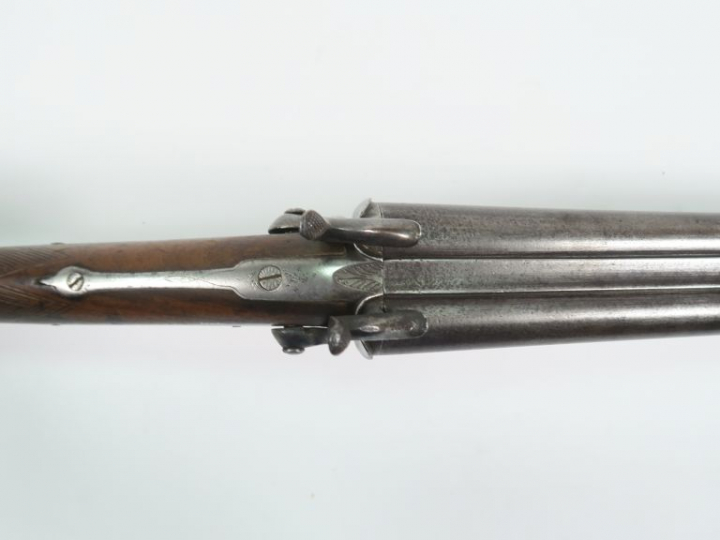 Fusil de chasse juxtaposé à chien système Lefaucheux en calibre 16 à b