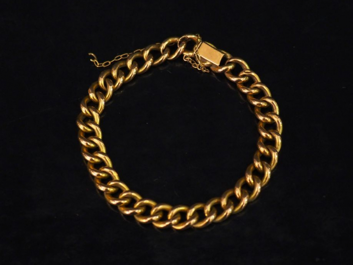 Bracelet souple en or jaune, maille gourmette.  Long. 18,5 cm Poids. 7