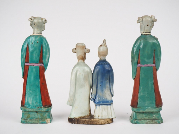 Chine, période Jiaqing (1796-1820) Ensemble en biscuit  comprenant deu