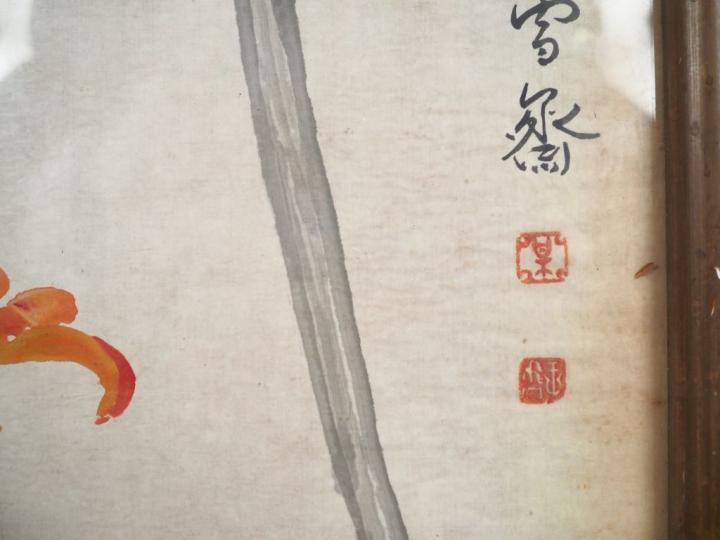 Chine, XXe siècle,  Deux peintures à l’encre et couleurs sur papier à 