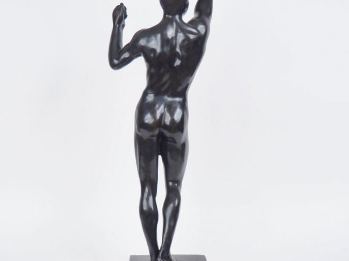 Auguste RODIN (d'après). "l'âge d'Airain". Sculpture en bronze à patin
