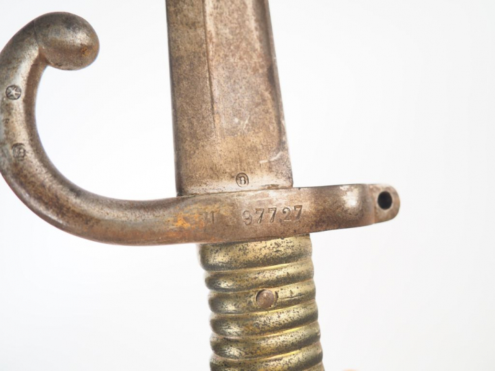 Baïonnette yatagan française pour fusil Chassepot infanterie 1866. Lam