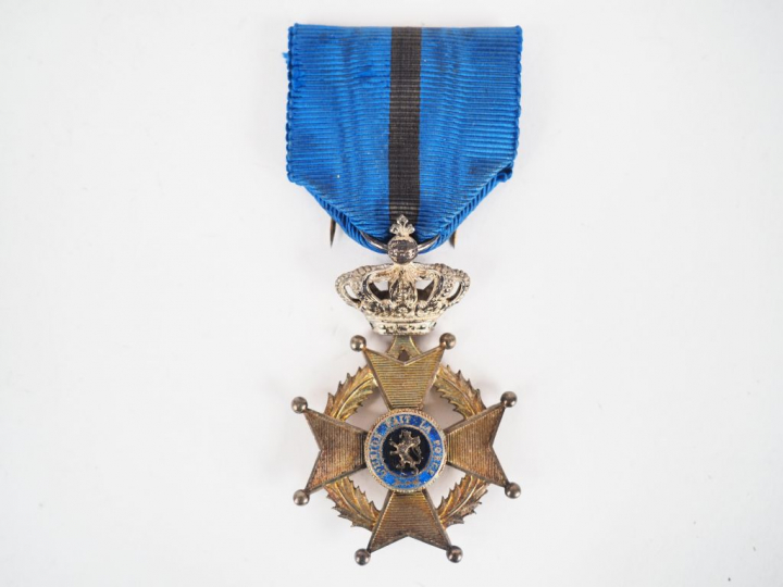 Etoile belge de chevalier de l’ordre de Léopold à titre civil avec son
