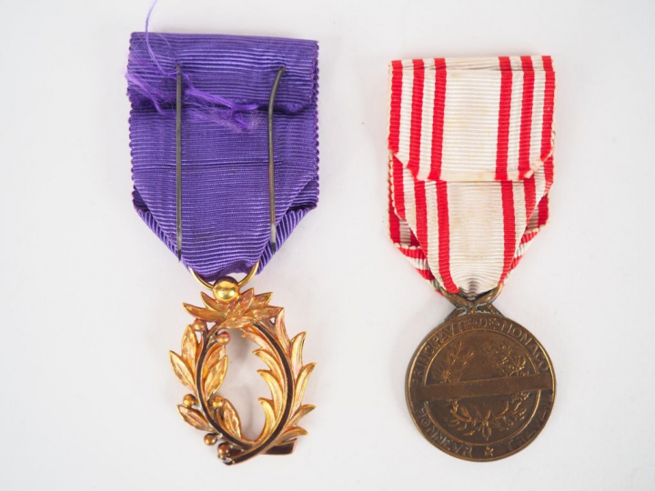 Décoration officier des palmes académiques avec son ruban violet à bou