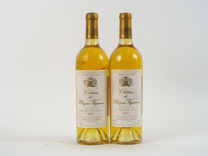 2 BOUTEILLES CHÂTEAU RAYNE VIGNEAU 1er SAUTERNES - 2007