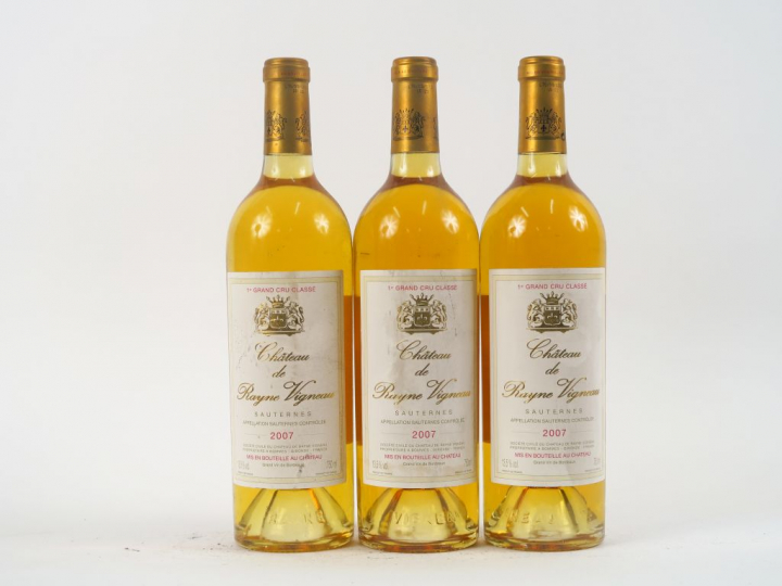 3 BOUTEILLES CHÂTEAU RAYNE VIGNEAU 1er SAUTERNES - 2007