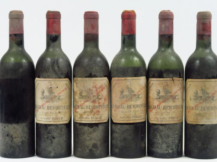 6 BOUTEILLES CHÂTEAU BEYCHEVELLE GCC ST JULIEN - 1957 - 3 MEP/2 BEP/1 