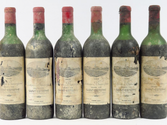 Vente aux enchères 6 BOUTEILLES CHÂTEAU BEAUSEJOUR ST ESTEPHE  - 1958 - 5 MEP/1 BEP/EA/BS