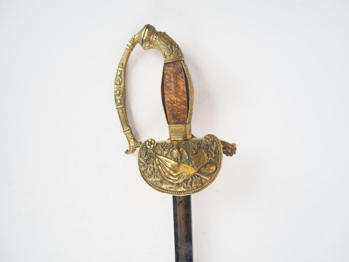 Epée d’officier de la garde nationale époque Louis-Philippe. Lame droi
