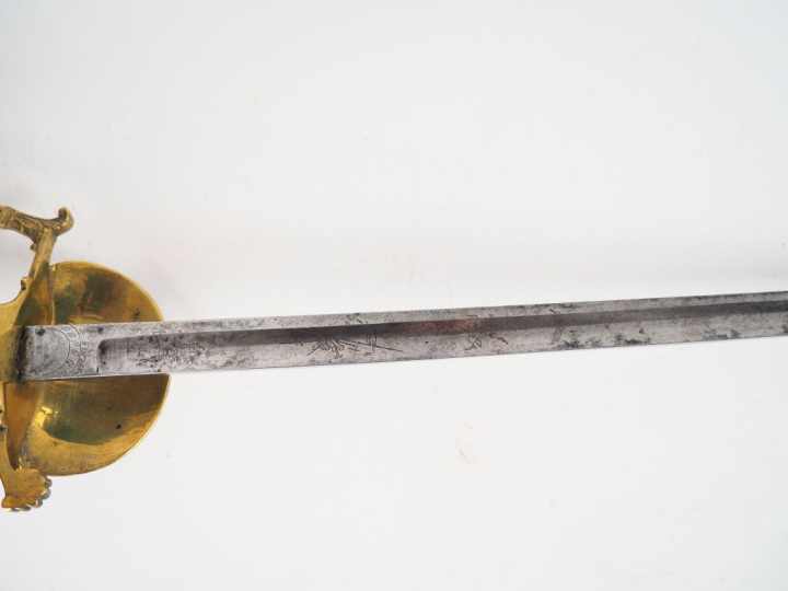 Epée d’officier de la garde nationale époque Louis-Philippe. Lame droi