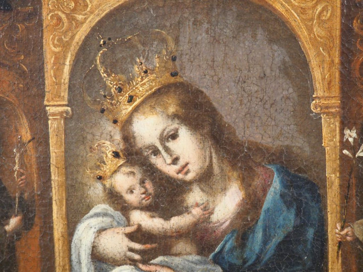 Ecole PERUVIENNE de la fin du XVIIè siècle. "Vierge de Bethléem ou Vir