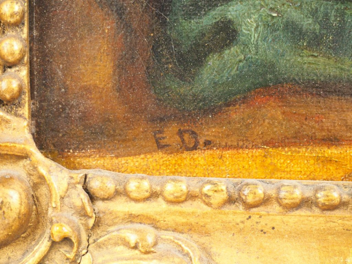 Ecole française XIXème d'après Van DYCK. "La déposition du christ". Hu