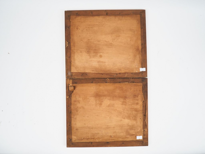 Edouard SWEBACH. "Cavaliers". 2 aquarelles signées en bas à gauche et 