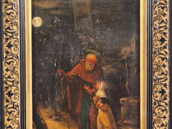 Ecole française début XIXème. "Saints personnages". Huile sur toile. D