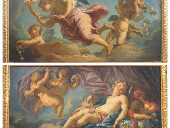 Jacques DUMONT, dit LE ROMAIN (Paris 1701 - 1781) "Le Sommeil entouré 