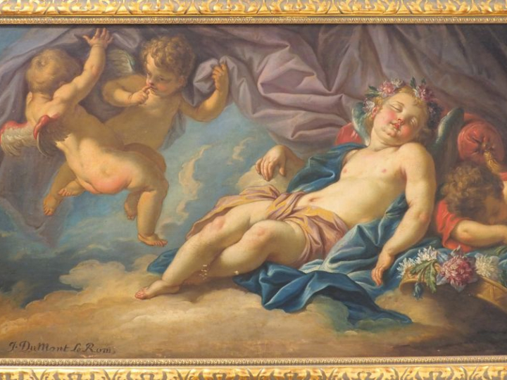 Jacques DUMONT, dit LE ROMAIN (Paris 1701 - 1781) "Le Sommeil entouré 