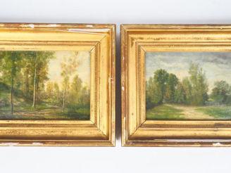 Vente aux enchères Ecole française XIXème. "paysages". Paire d'huiles sur toiles. Dim. 24