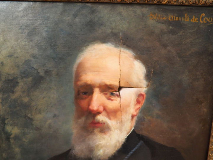 Delphine ARNOULD de COOL. "Portrait" Huile sur toile signée en haut à 