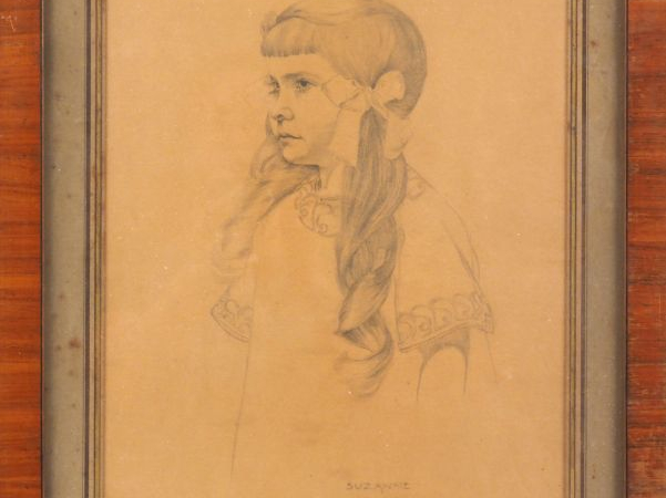 Maurice ALET. "portrait de Suzanne Alet" 2 dessins monogrammés, datés 