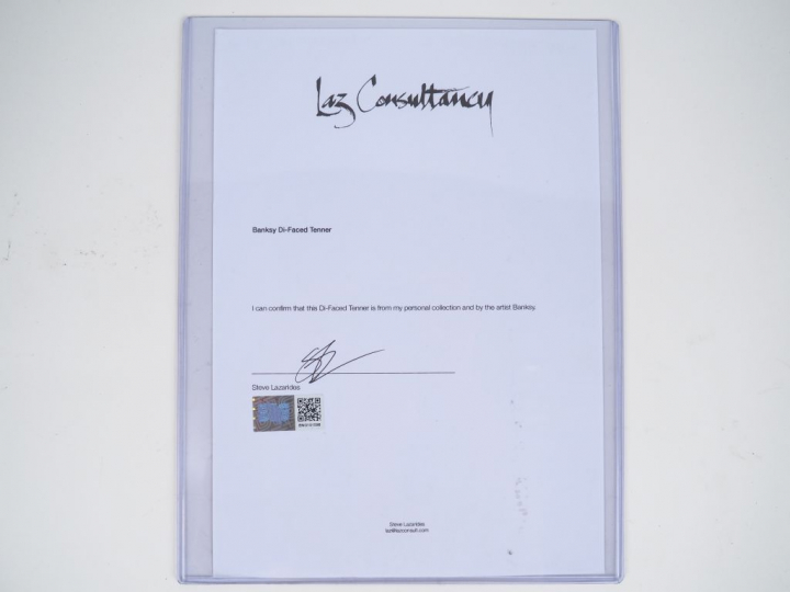 BANKSY. "DI-Faced Tenner". Estampe avec son certificat d'authenticité.