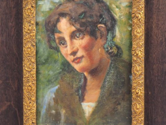 Vente aux enchères Maurice BERGAUT. "Portrait de femme". Huile sur toile, signée en bas à
