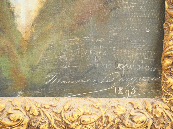 Maurice BERGAUT. "Portrait de femme". Huile sur toile, signée en bas à