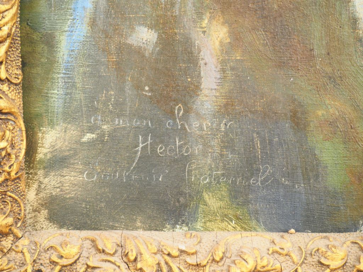 Maurice BERGAUT. "Portrait de femme". Huile sur toile, signée en bas à