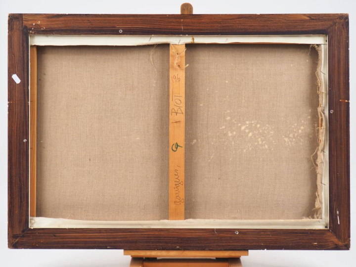 BIOT. "Composition". Huile sur toile, signée en bas à gauche et datée 