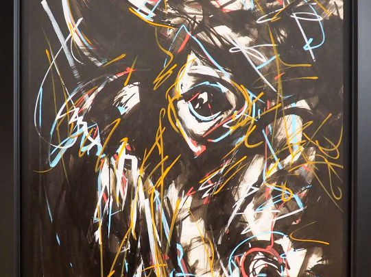 CYRO. "Taureau". Huile sur carton, signée en bas à gauche. Dim. 120 x 