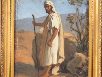 Vente aux enchères Paul LAZERGES. "Berger berbère". Huile sur panneau, signée en bas à ga