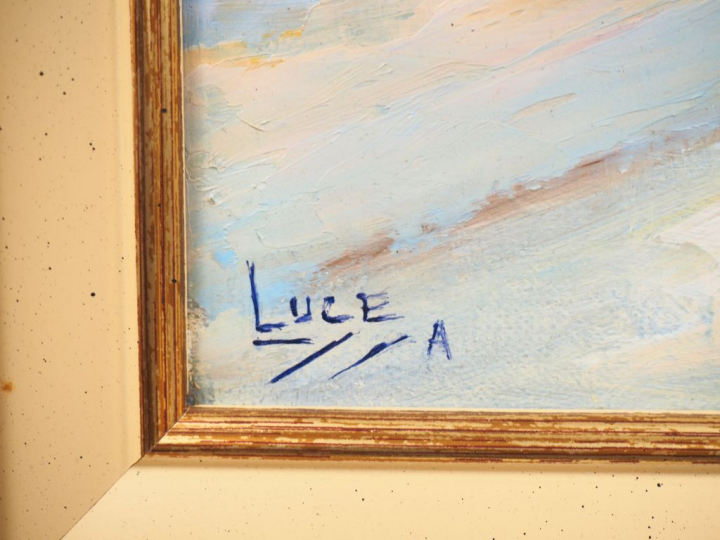Alain LUCE. "Marine". Huile sur toile, signée en bas à gauche et titré